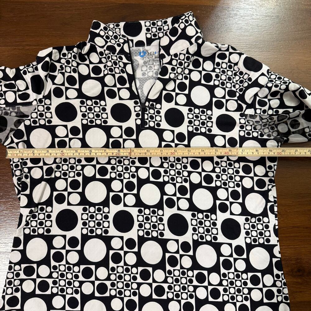IBKUL Elise Long Sleeve 1/4 Zip UPF Protection Polka Dot Sz L Golf Pickleball - Picture 4 of 9